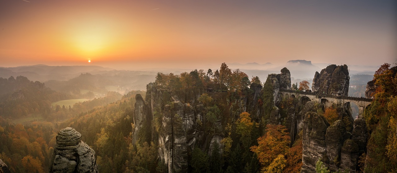 View of Bastion, Elbe sandstone mountains, 