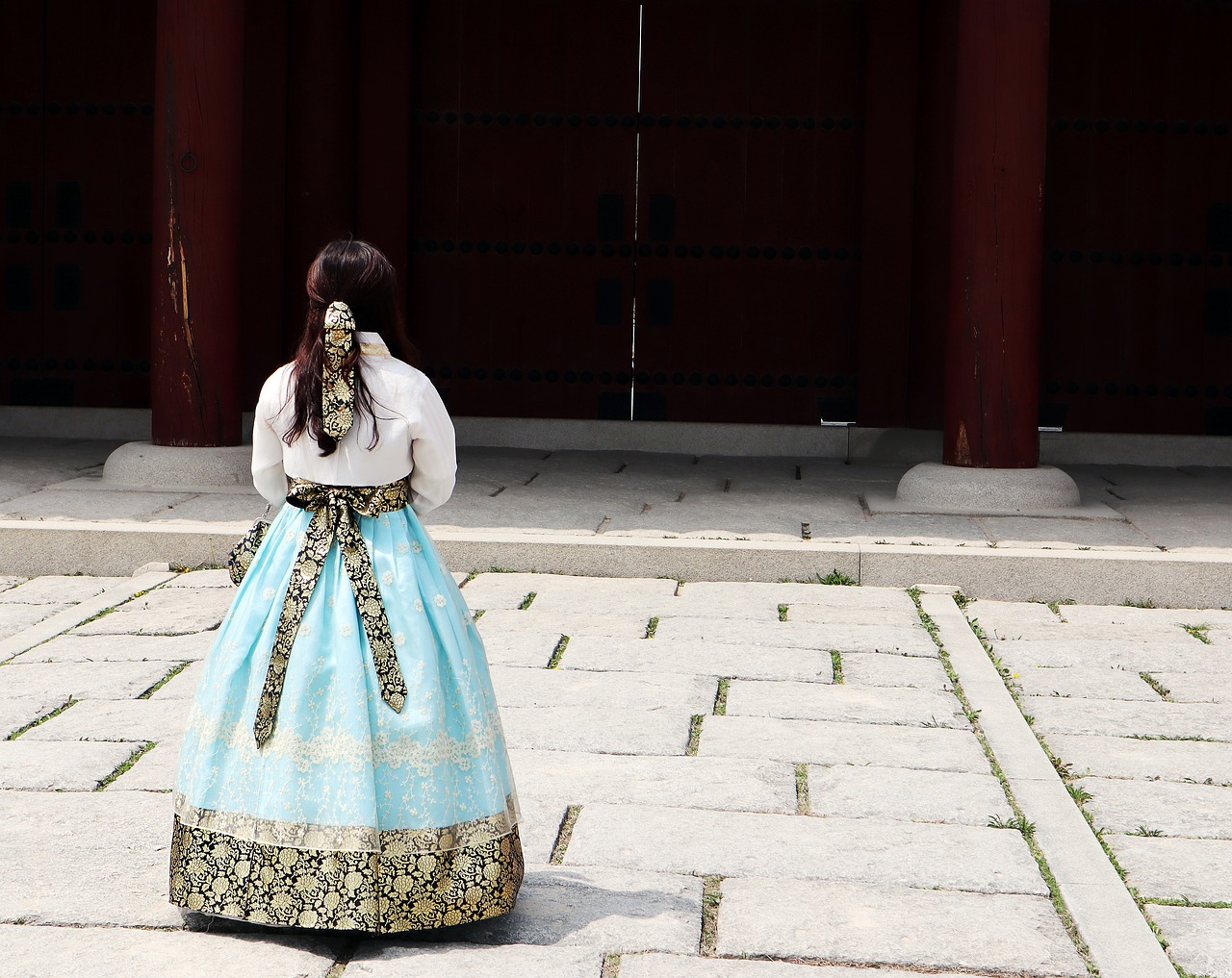 Woman in a Hanbok dress, 