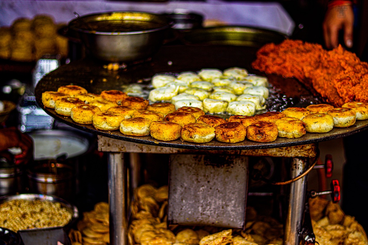 India, Varanasi, Street food image, 