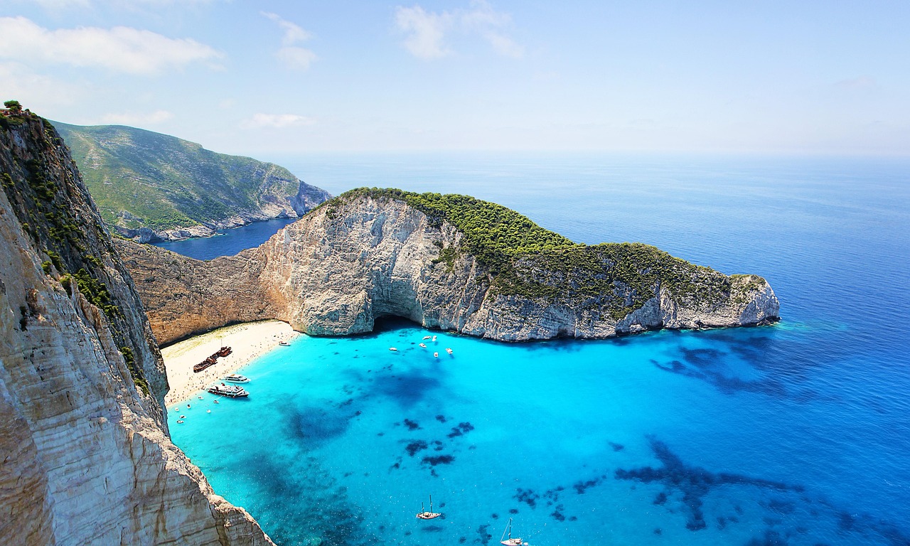 Caves of Zakynthos, Greece; Shipwreck beach image, 