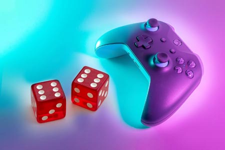 Dice and a Video game controller